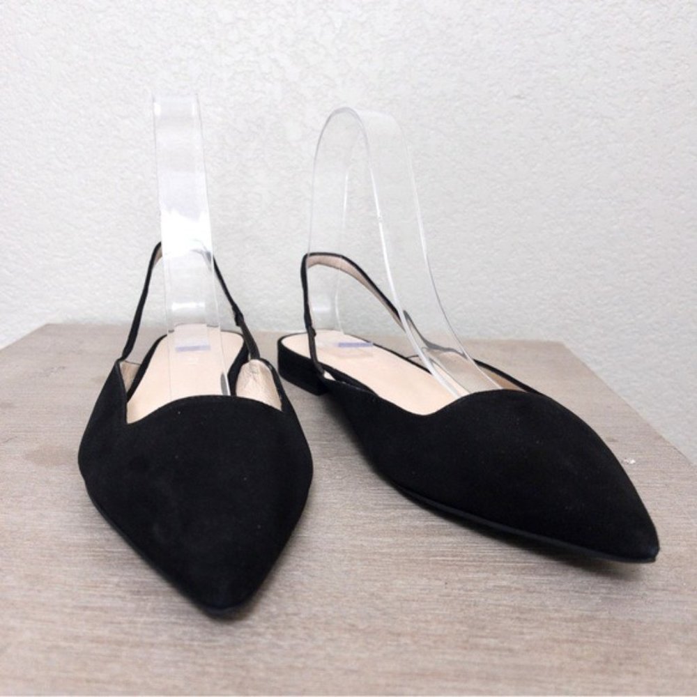 COPY - NWT Everlane The Editor Slingback 5 Black Italian Suede Leather Pointed … - Picture 9 of 12